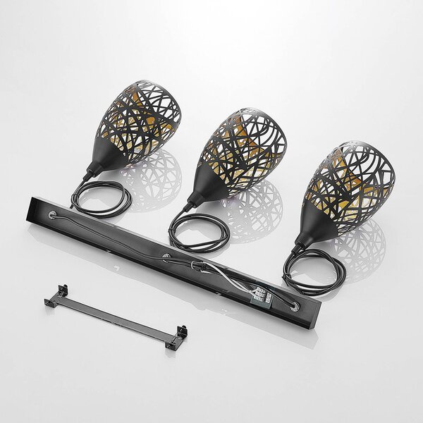 Lampa wisząca Marcello Lindby, możliwość ściemniania, czarny, salon / jadalnia, metal, nowoczesny