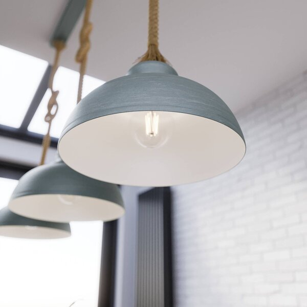 Lampa wisząca Chaby Lindby, możliwość ściemniania, aluminiowy / szary / cynkowy, salon / jadalnia, metal, vintage