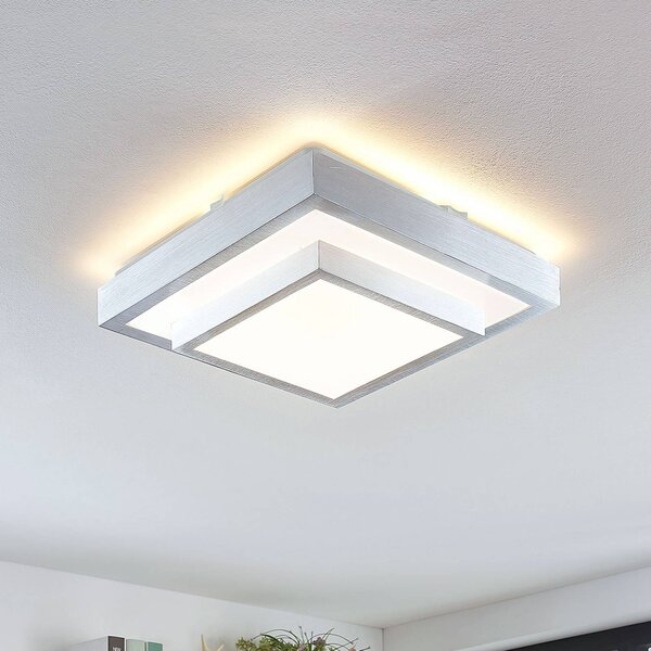 Lampa sufitowa LED Mirco Lindby, aluminiowy / szary / cynkowy, salon / jadalnia, metal, nowoczesny