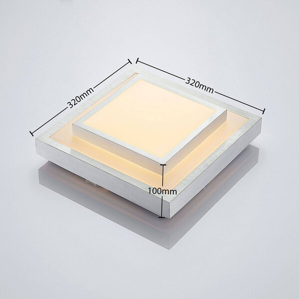 Lampa sufitowa LED Mirco Lindby, aluminiowy / szary / cynkowy, salon / jadalnia, metal, nowoczesny