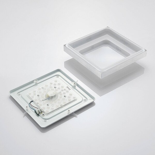 Lampa sufitowa LED Mirco Lindby, aluminiowy / szary / cynkowy, salon / jadalnia, metal, nowoczesny