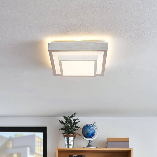 Lampa sufitowa LED Mirco Lindby, aluminiowy / szary / cynkowy, salon / jadalnia, metal, nowoczesny