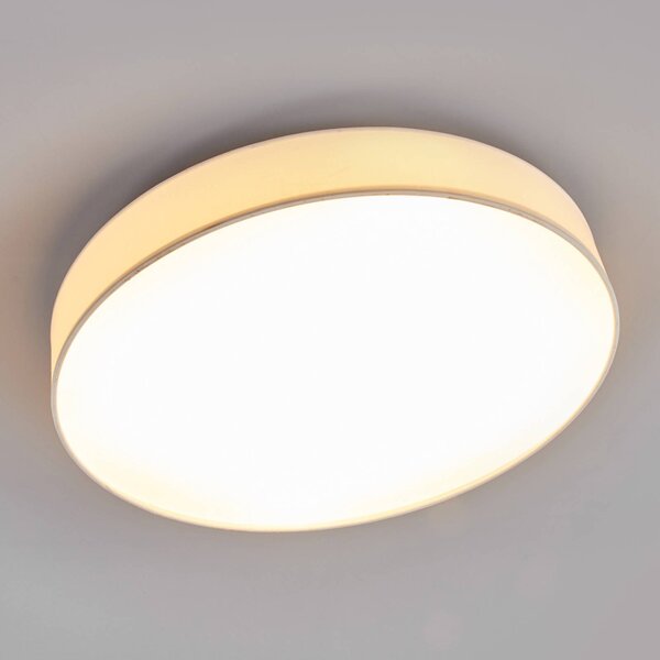 Lampa sufitowa Saira Lindby, biały / opal, salon / jadalnia, tkanina / materiał / jedwab, nowoczesny