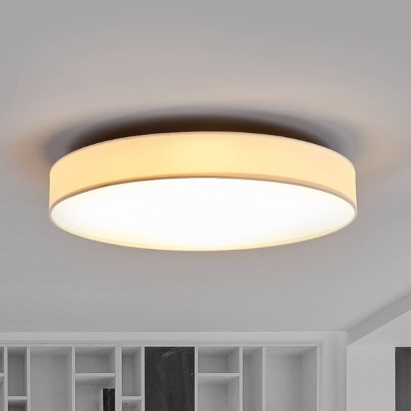 Lampa sufitowa Saira Lindby, biały / opal, salon / jadalnia, tkanina / materiał / jedwab, nowoczesny