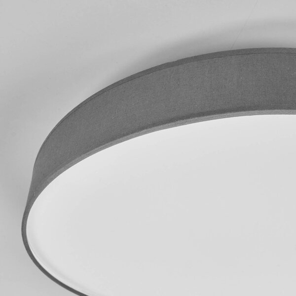 Lampa sufitowa Saira Lindby, aluminiowy / szary / cynkowy, salon / jadalnia, tkanina / materiał / jedwab, nowoczesny