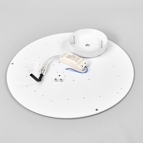 Lampa sufitowa Saira Lindby, biały / opal, salon / jadalnia, tkanina / materiał / jedwab, nowoczesny