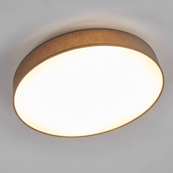 Lampa sufitowa Saira Lindby, aluminiowy / szary / cynkowy, salon / jadalnia, tkanina / materiał / jedwab, nowoczesny