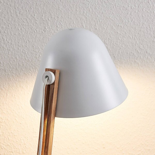 Lampa stojąca Tetja Lindby, jasne drewno, salon / jadalnia, metal, skandynawski
