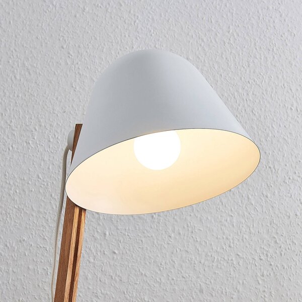 Lampa stojąca Tetja Lindby, jasne drewno, salon / jadalnia, metal, skandynawski