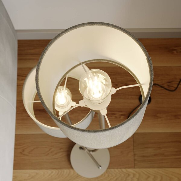 Lampa stojąca Juljana Lucande, kremowy / amber, salon / jadalnia, tkanina / materiał / jedwab, nowoczesny