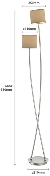 Lampa stojąca Juljana Lucande, kremowy / amber, salon / jadalnia, tkanina / materiał / jedwab, nowoczesny