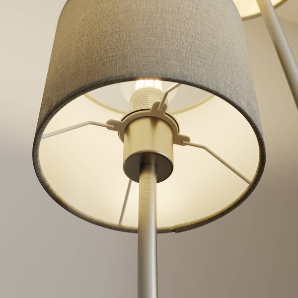 Lampa stojąca Juljana Lucande, kremowy / amber, salon / jadalnia, tkanina / materiał / jedwab, nowoczesny