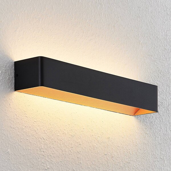 Kinkiet LED Karam Arcchio, możliwość ściemniania, czarny, salon / jadalnia, aluminium, nowoczesny