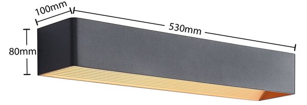 Kinkiet LED Karam Arcchio, możliwość ściemniania, czarny, salon / jadalnia, aluminium, nowoczesny
