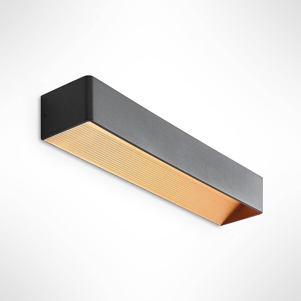 Kinkiet LED Karam Arcchio, możliwość ściemniania, czarny, salon / jadalnia, aluminium, nowoczesny