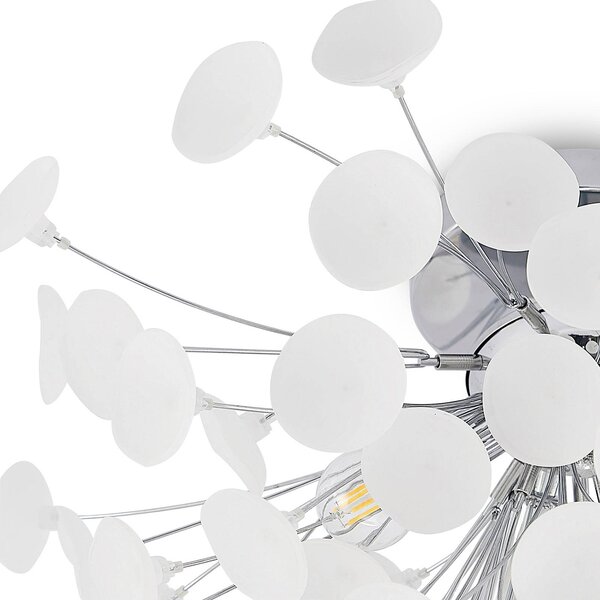 Lampa sufitowa Yurina Lindby, możliwość ściemniania, biały / opal, salon / jadalnia, tworzywo sztuczne, nowoczesny