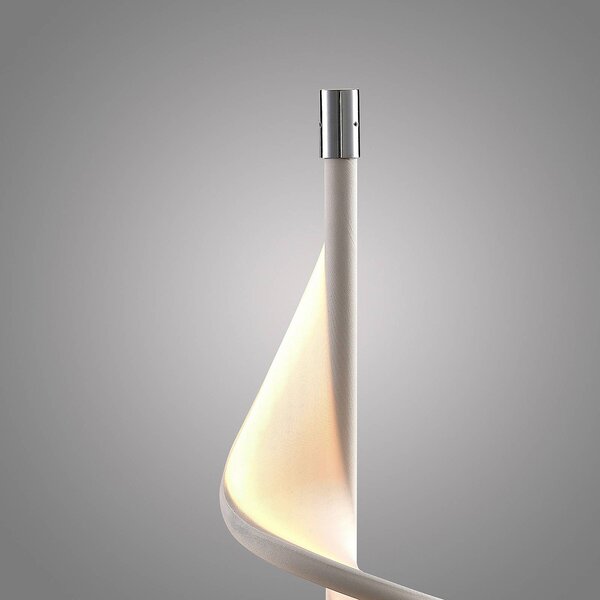 Lampa stołowa Edano Lucande, możliwość ściemniania, biały / opal, salon / jadalnia, tkanina / materiał / jedwab, nowoczesny