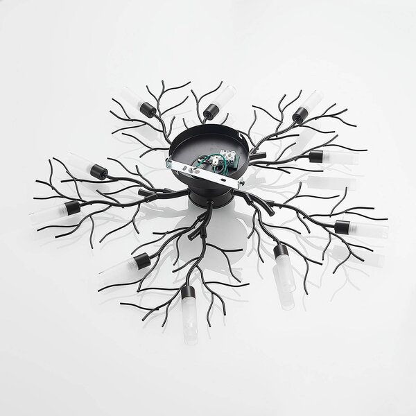 Lampa sufitowa Bigna Lindby, możliwość ściemniania, brązowy / rdzawy, salon / jadalnia, metal, nowoczesny