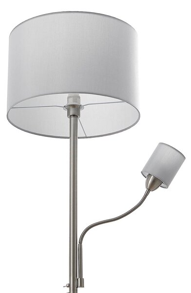 Lampa stojąca Colima Lindby, aluminiowy / szary / cynkowy, salon / jadalnia, metal, nowoczesny