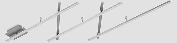 Lindby Lampa sufitowa LED Acia, możliwość ściemniania, aluminiowy / szary / cynkowy, salon / jadalnia, metal, nowoczesny