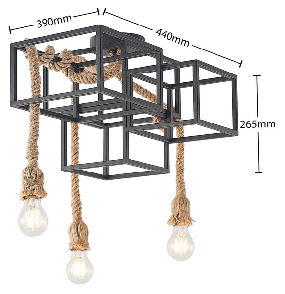 Lampa sufitowa Andrik Lucande, możliwość ściemniania, czarny, salon / jadalnia, metal, nowoczesny