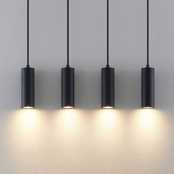 Lampa wisząca Maniva Lindby, możliwość ściemniania, jasne drewno, salon / jadalnia, metal, nowoczesny