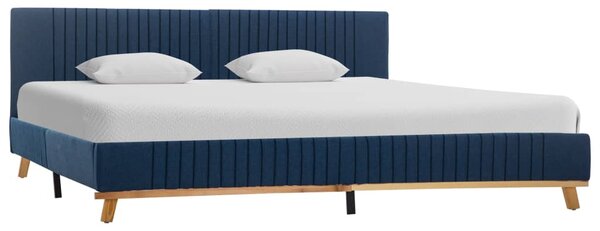 Rama łóżka, niebieska, tapicerowana tkaniną, 160 x 200 cm