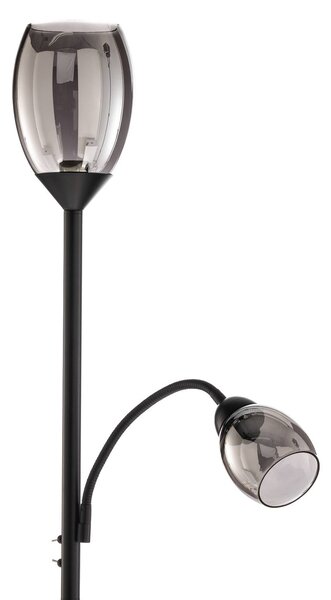 Lampa stojąca Irmino Lindby, czarny, salon / jadalnia, metal, nowoczesny