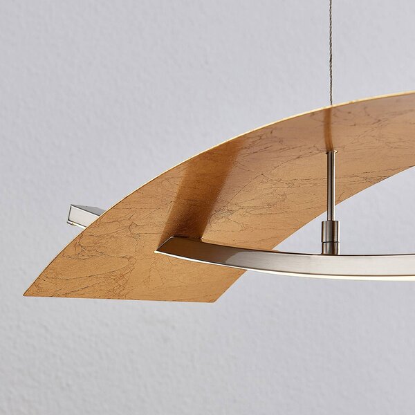 Lampa wisząca Marija Lucande, możliwość ściemniania, mosiężny / złoty, salon / jadalnia, metal, nowoczesny