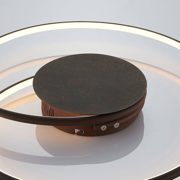 Lampa sufitowa LED Joline Lindby, brązowy / rdzawy, salon / jadalnia, metal, nowoczesny