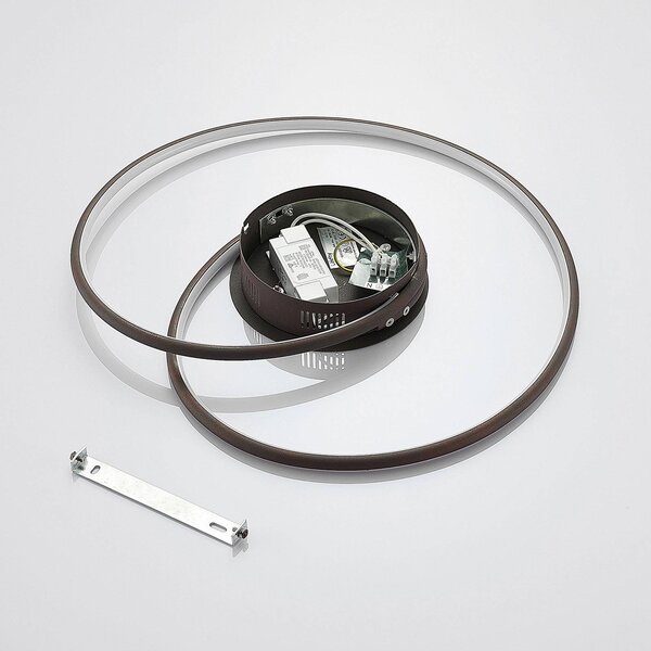 Lampa sufitowa LED Joline Lindby, brązowy / rdzawy, salon / jadalnia, metal, nowoczesny