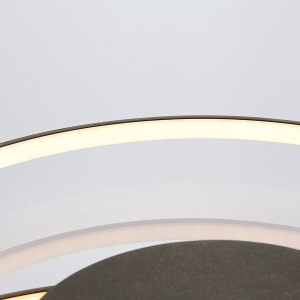 Lampa sufitowa LED Joline Lindby, brązowy / rdzawy, salon / jadalnia, metal, nowoczesny
