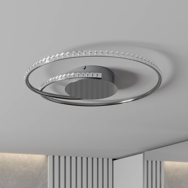 Lampa sufitowa LED Joline Lindby, chromowy / srebrny, salon / jadalnia, metal, nowoczesny