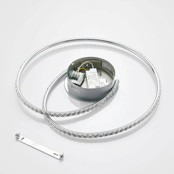 Lampa sufitowa LED Joline Lindby, chromowy / srebrny, salon / jadalnia, metal, nowoczesny