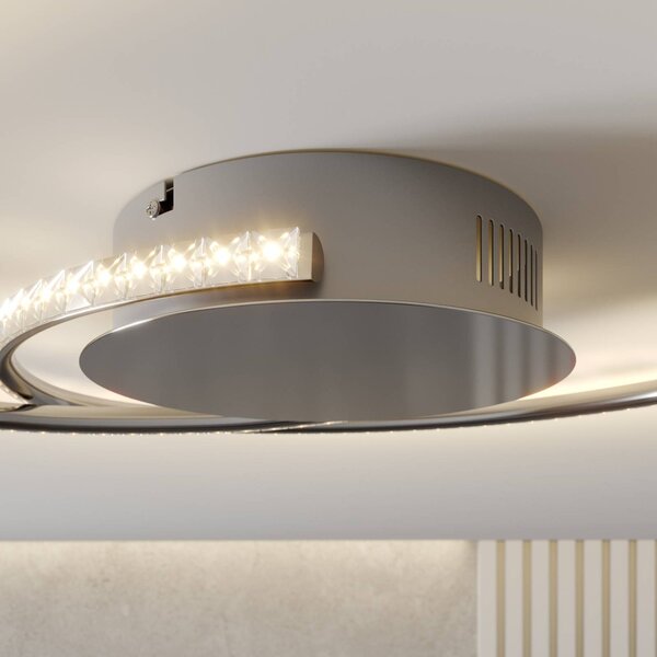 Lampa sufitowa LED Joline Lindby, chromowy / srebrny, salon / jadalnia, metal, nowoczesny