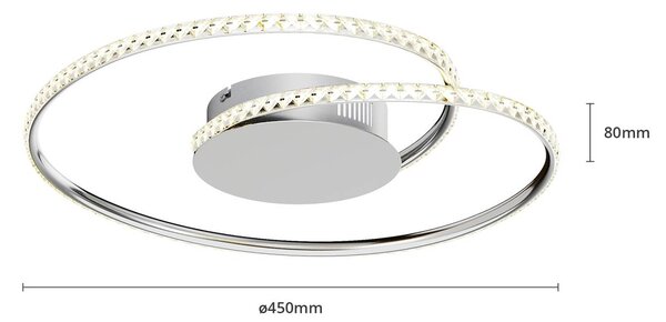 Lampa sufitowa LED Joline Lindby, chromowy / srebrny, salon / jadalnia, metal, nowoczesny