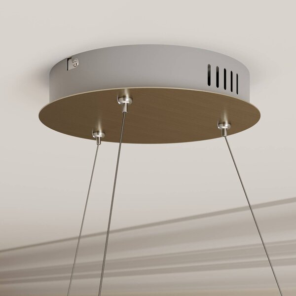 Lampa wisząca Gunbritt Lucande, możliwość ściemniania, aluminiowy / szary / cynkowy, salon / jadalnia, aluminium, nowoczesny