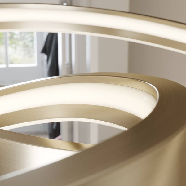 Lampa wisząca Gunbritt Lucande, możliwość ściemniania, aluminiowy / szary / cynkowy, salon / jadalnia, aluminium, nowoczesny