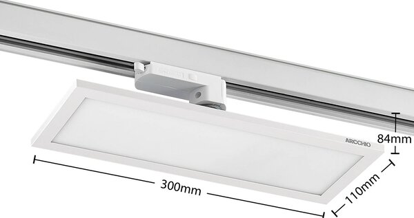 Arcchio Hairis 3-fazowy panel LED biały 3000 K, biały / opal, biuro, tworzywo sztuczne, nowoczesny