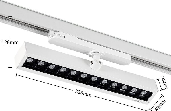 Reflektor szynowy LED Arcchio Millay biały 3000K, biały / opal, biuro, aluminium, nowoczesny