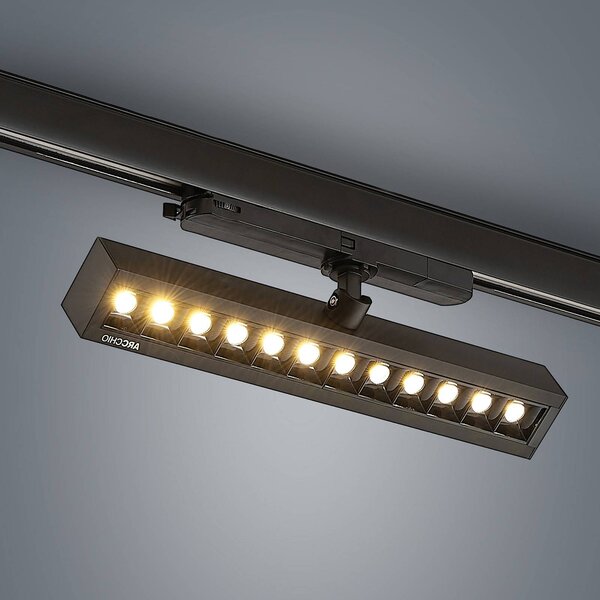 Reflektor szynowy LED Arcchio Millay czarny 3000K, czarny, biuro, aluminium, nowoczesny