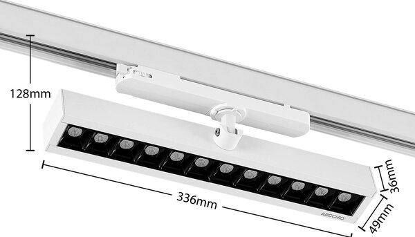 Reflektor szynowy LED Arcchio Millay biały 4000K, biały / opal, biuro, aluminium, nowoczesny