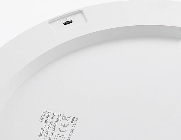 Lampa sufitowa LED z czujnikiem ruchu Aureka PRIOS, biały / opal, salon / jadalnia, aluminium, nowoczesny