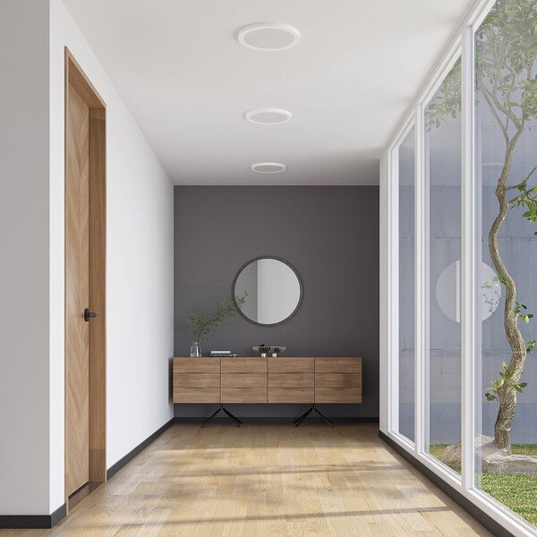 Lampa sufitowa LED z czujnikiem ruchu Aureka PRIOS, biały / opal, salon / jadalnia, aluminium, nowoczesny