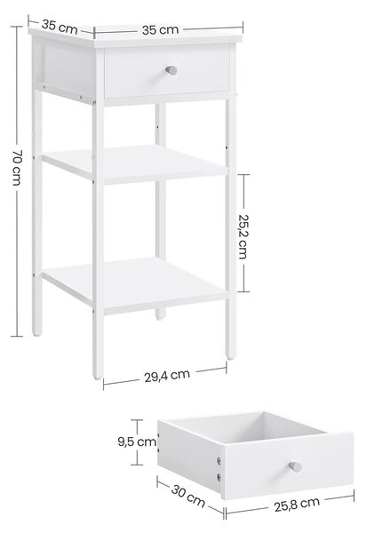 Nowoczesna biała szafka nocna L5-R20