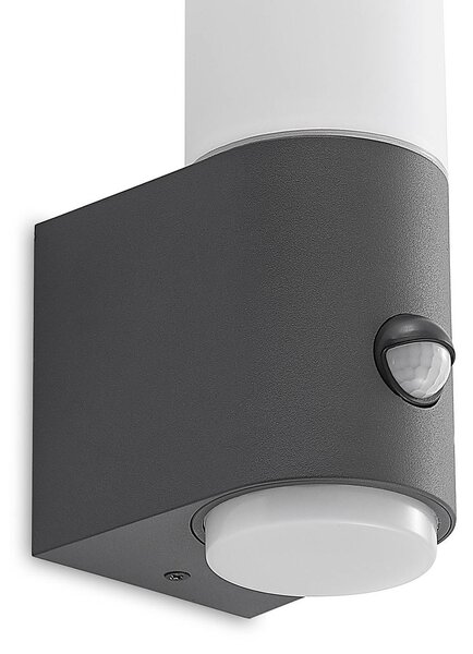 Lampa zewnętrzna z czujnikiem ruchu Okari Lindby, czarny, aluminium, nowoczesny