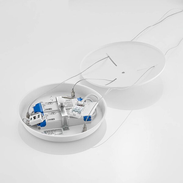 Lampa wisząca Sharelyn Arcchio, możliwość ściemniania, biały / opal, kuchnia, aluminium, nowoczesny