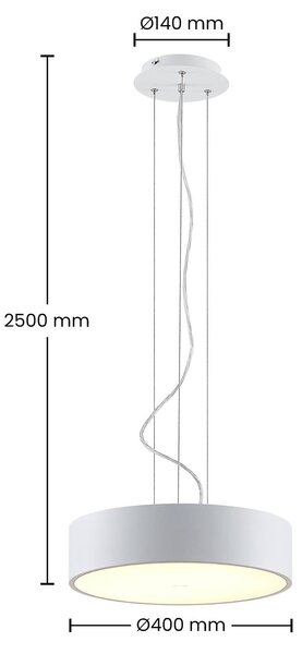 Lampa wisząca Noabelle Arcchio, możliwość ściemniania, biały / opal, kuchnia, metal, nowoczesny