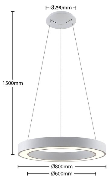 Lampa wisząca Sharelyn Arcchio, możliwość ściemniania, biały / opal, kuchnia, aluminium, nowoczesny