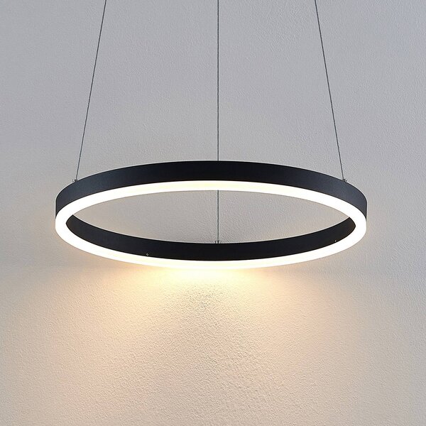 Lampa wisząca Albiona Arcchio, możliwość ściemniania, czarny, kuchnia, metal, nowoczesny